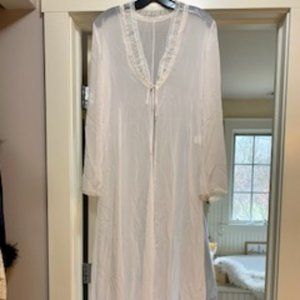 Jonquil Sheer White Robe Long M